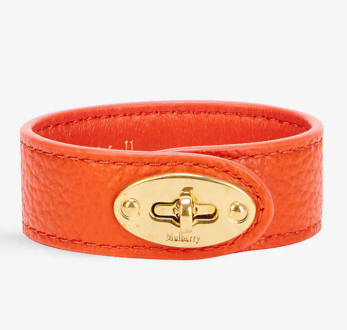 Mulberry Bayswater Logo-Engraved Leather Bracelet, £130
