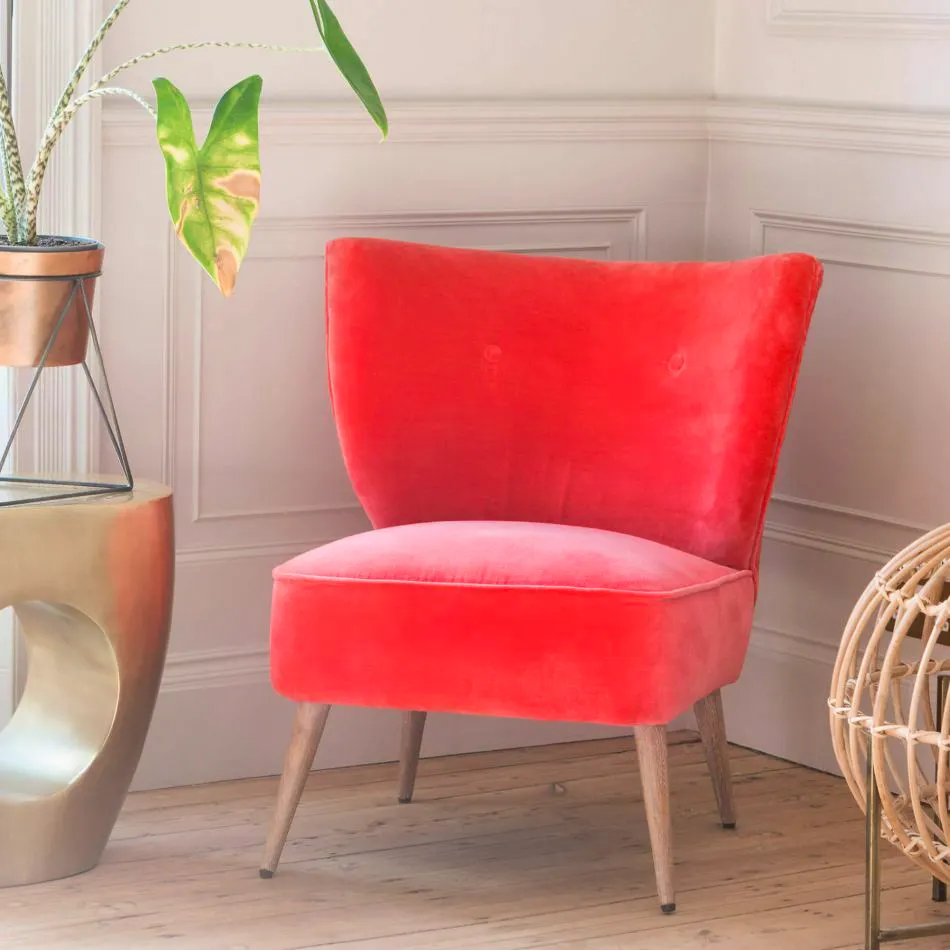 Graham & Green Alpana Coral Velvet Cocktail Chair, £450