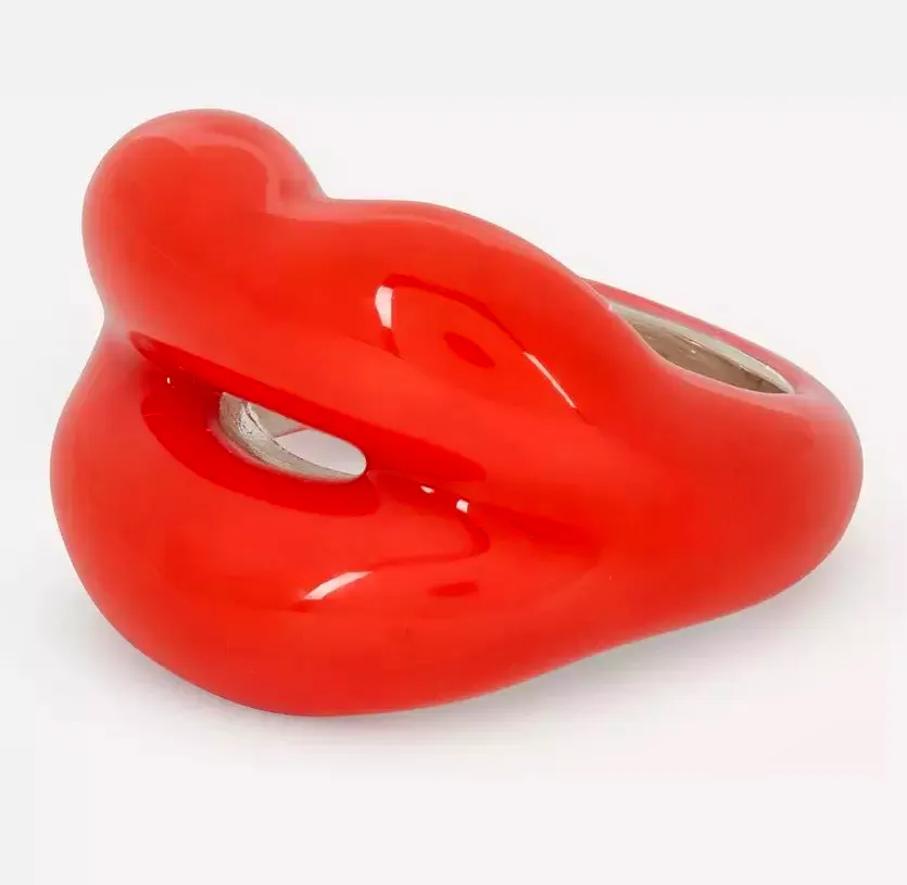 Solange Azagury-Partridge Neon Coral Hotlips Ring, £215