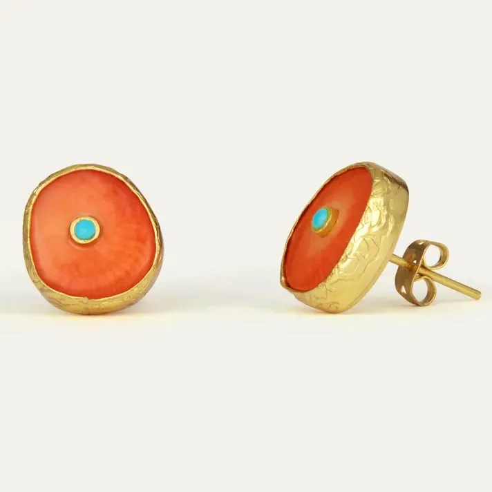 Ottoman Hands Amalfi Coral Stud Earrings, £75