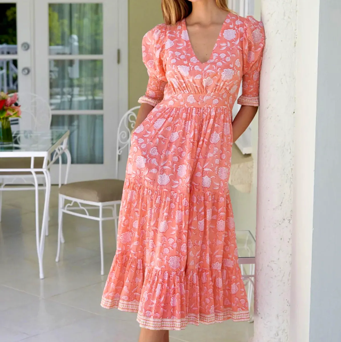 Aspiga Bella Dress Flower Coral, £160