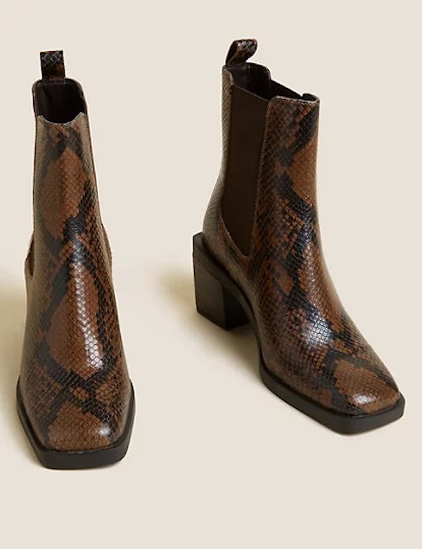 Block Heel Leather Boots, £80