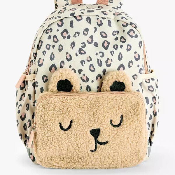 John Lewis Kids' Leopard Print Backpack, Neutral, £18