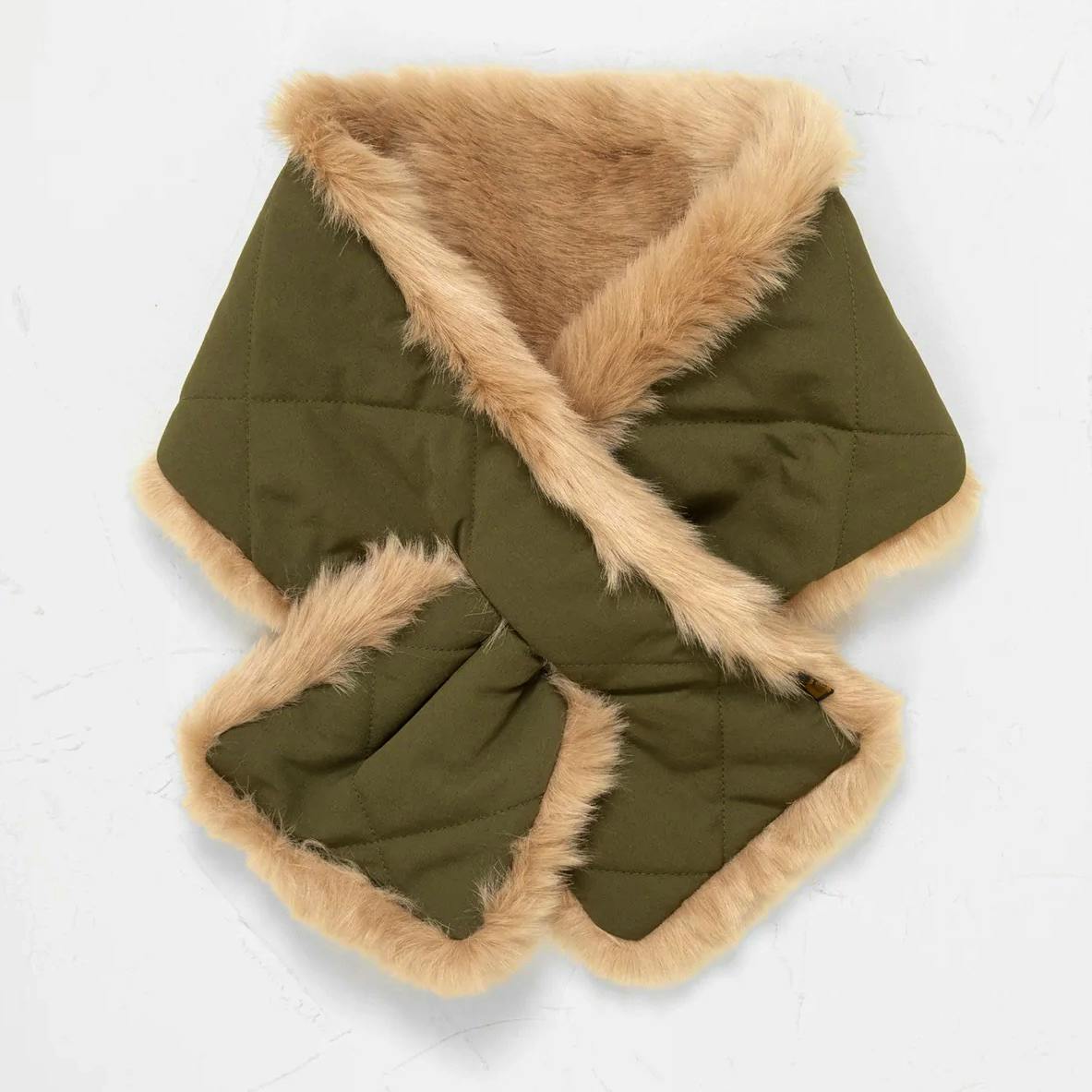 Couverture & The Garbstore Quilt Reversible Muffler Olive, £55