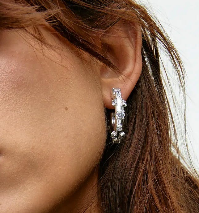 Arket Silver-Plated Rhinestone Earrings, £35