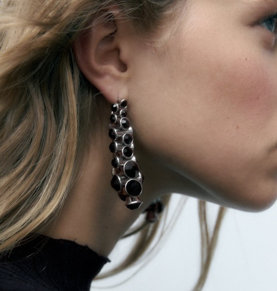 Zara Black Crystal Earrings, £15.99