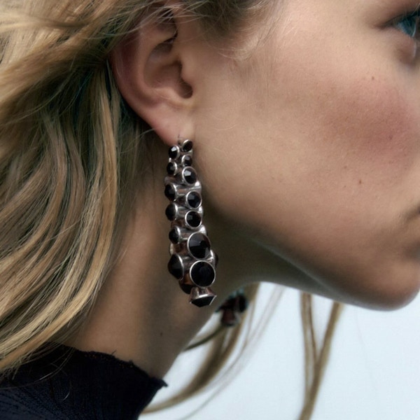 Zara Black Crystal Earrings, £15.99