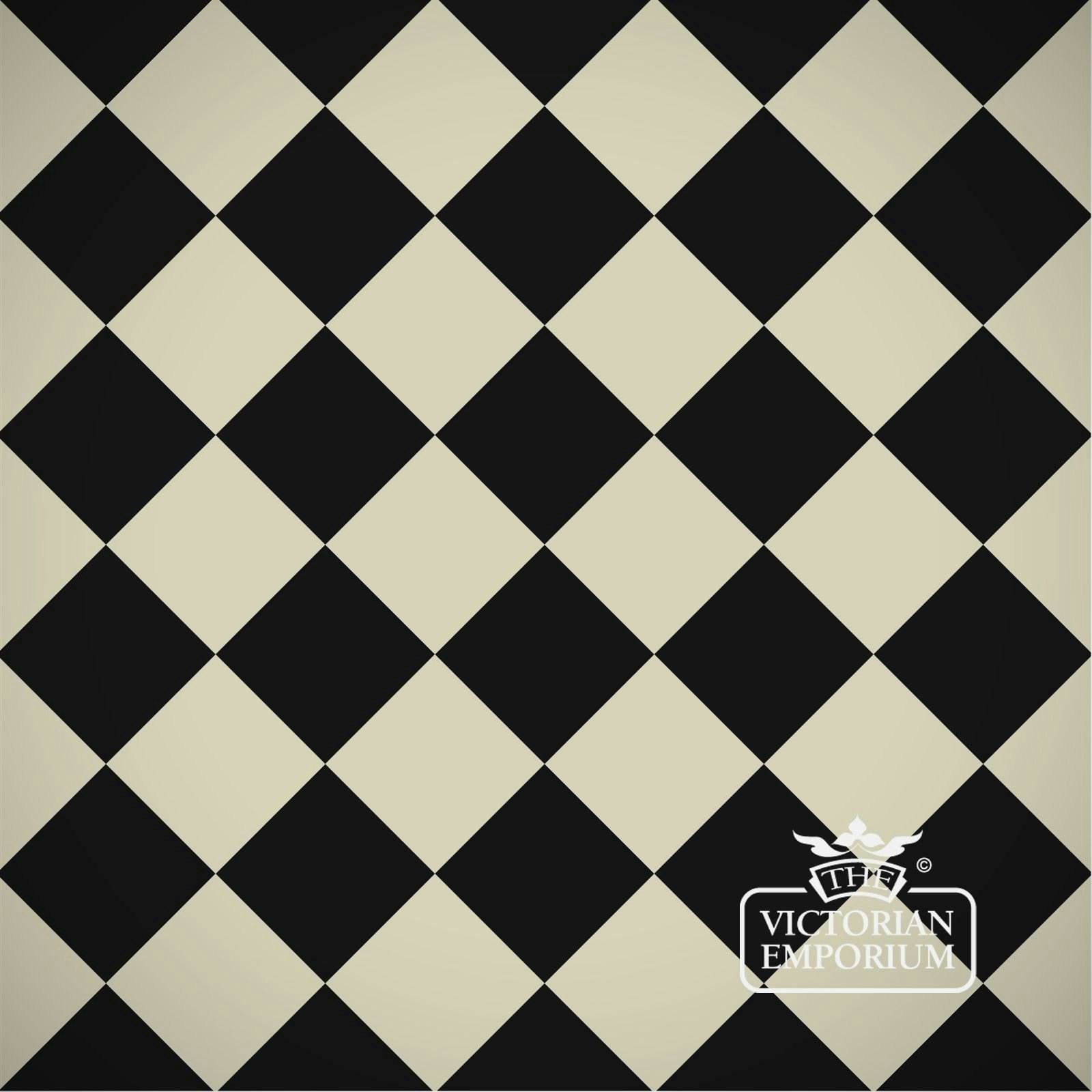 The Victorian Emporium Victorian Path Tiles - Black And White 10cm X 10cm Squares, £70.80 per sqm