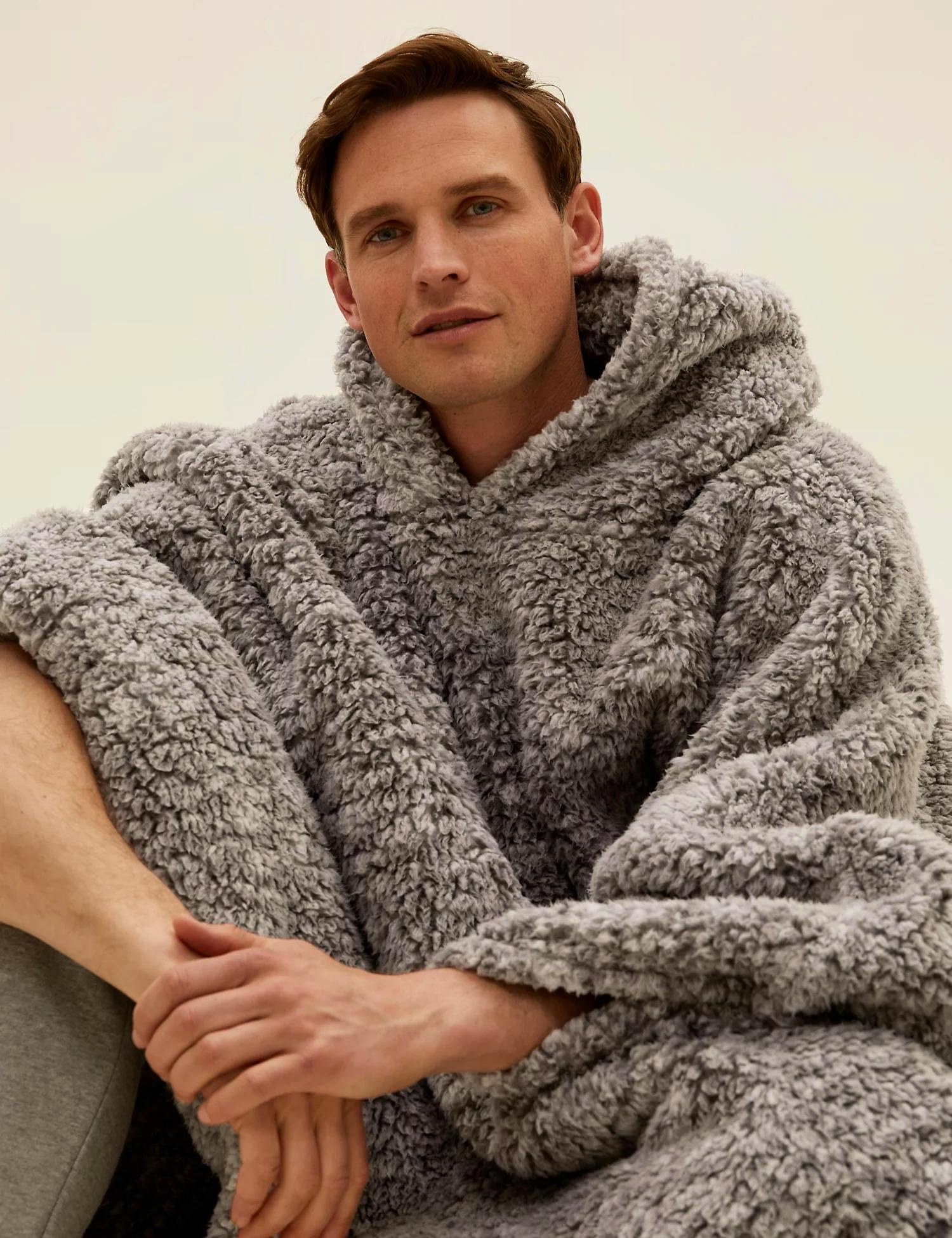 M&S Teddy Fleece Adults' Hooded Blanket, £25