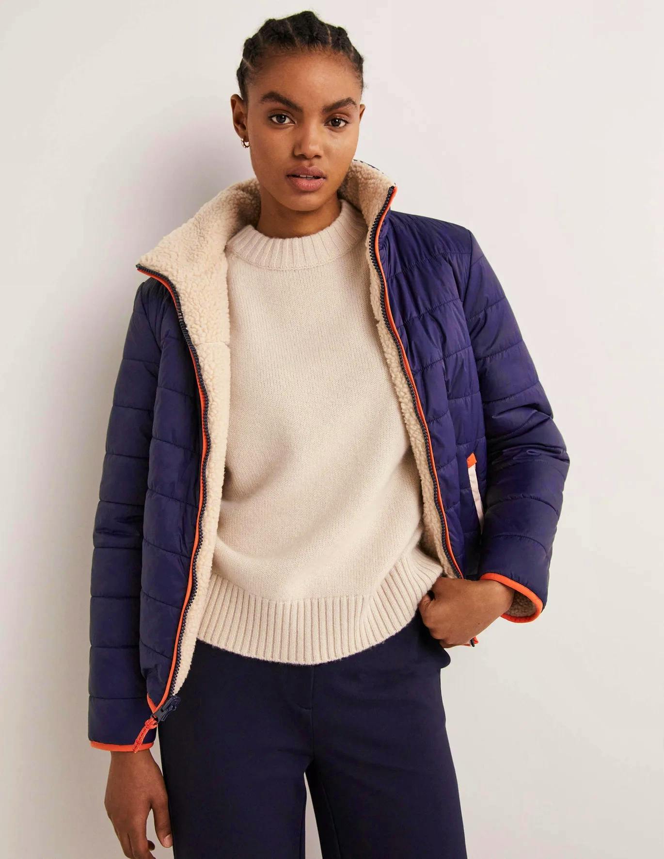 Boden Reversible Borg Puffer Jacket, £130