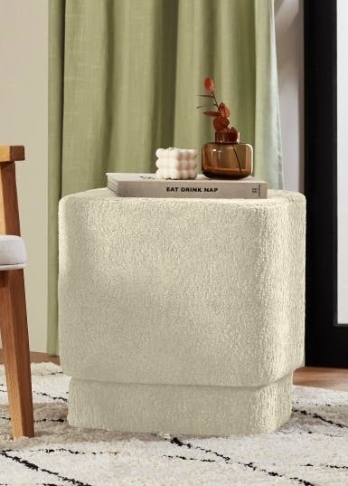 Cult Soho Pouffe, Ivory White Boucle, £99