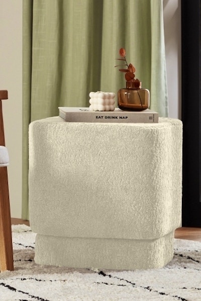 Cult Soho Pouffe, Ivory White Boucle, £99