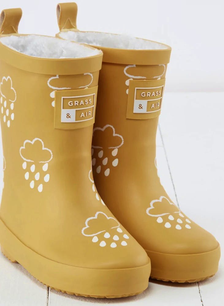 Baby Mori Grass & Air Colour-Revealing Wellies with Teddy Fleece Lining, £25