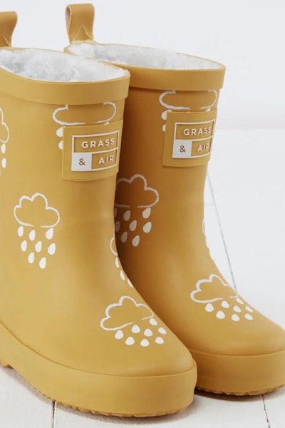 Baby Mori Grass & Air Colour-Revealing Wellies with Teddy Fleece Lining, £25