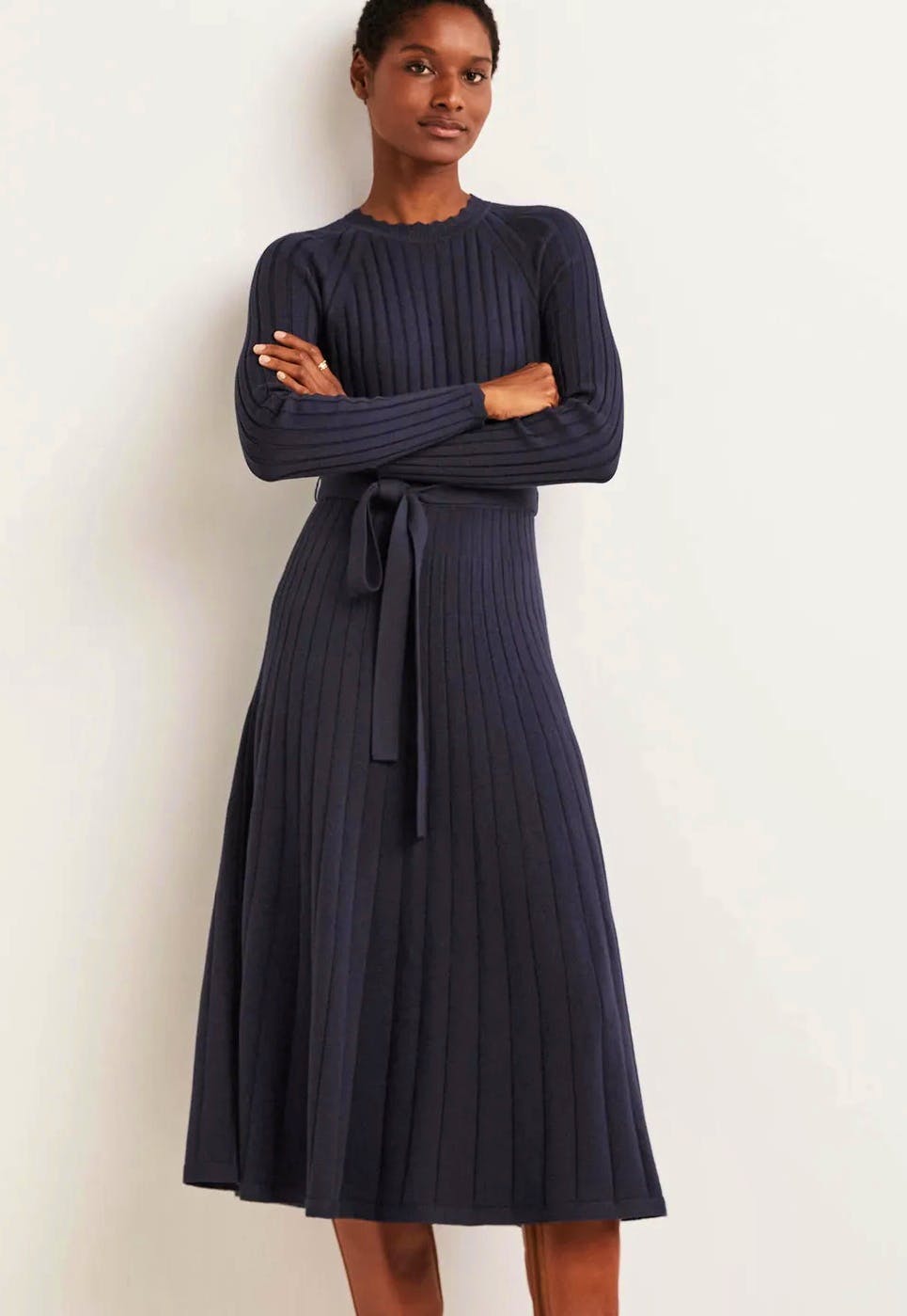 Boden Rib Detail Knitted Midi Dress, £130