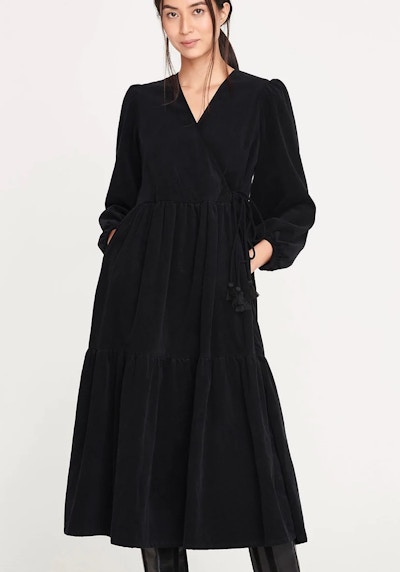 Thought Alianna Organic Cotton Corduroy Midi Dress – Black, £89.95