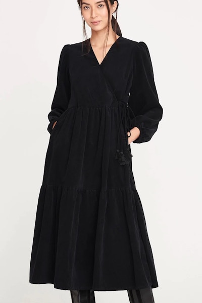 Thought Alianna Organic Cotton Corduroy Midi Dress – Black, £89.95