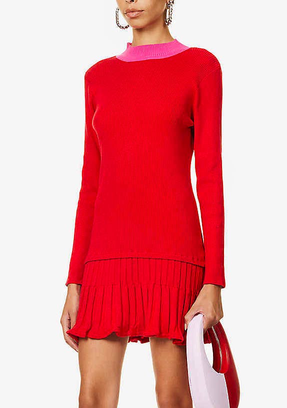 Amy Lynn Lucy Frilled-Hem Knitted Mini Dress, £69