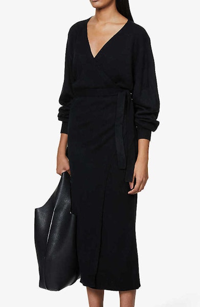 Pretty Lavish Beau Wrap-Front Knitted Midi Dress, £55