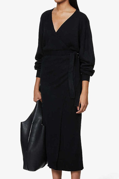 Pretty Lavish Beau Wrap-Front Knitted Midi Dress, £55