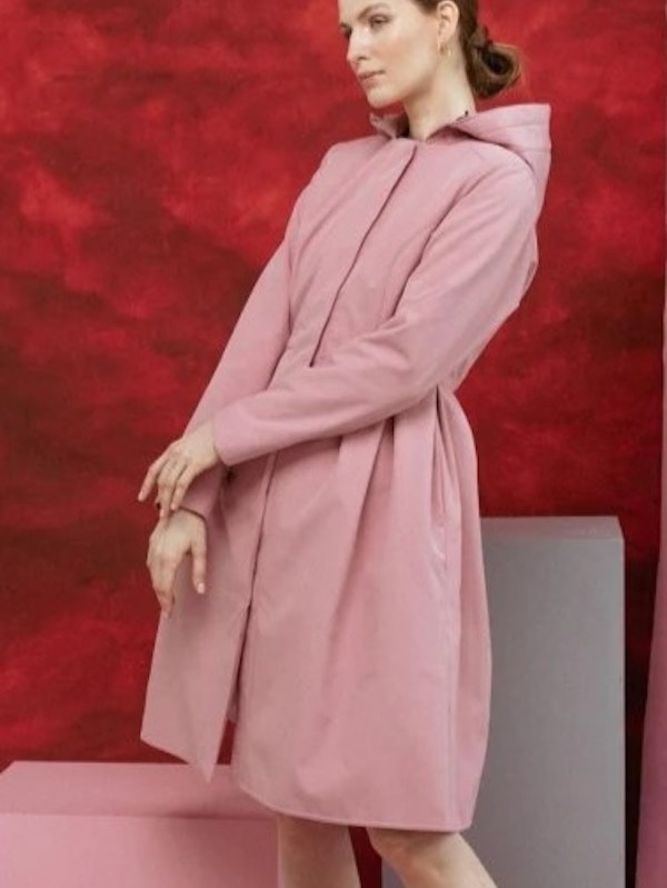 Rain Sisters Hooded Pink Raincoat For Women: Camille Pink, £375