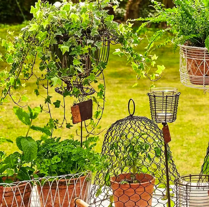 RHS Rustic Garden Greek Hanging Basket, Rust Brown, £25