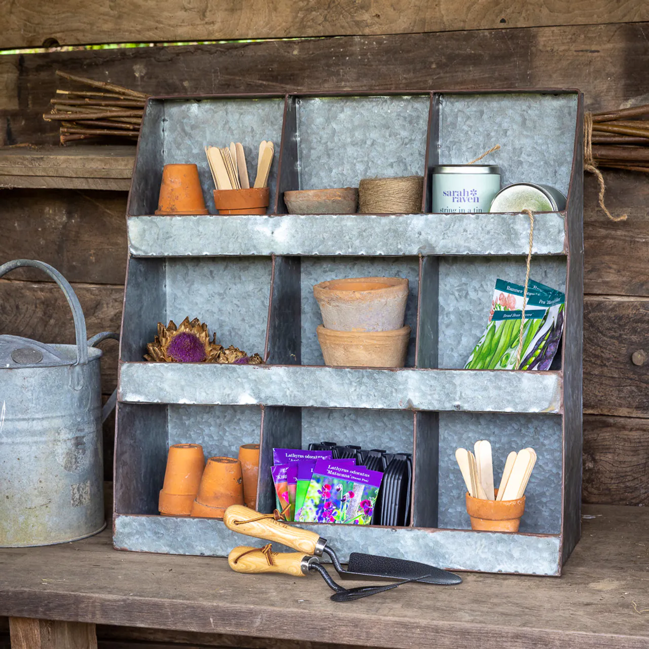 Sarah Raven Zinc Wall Storage Unit, £99.95