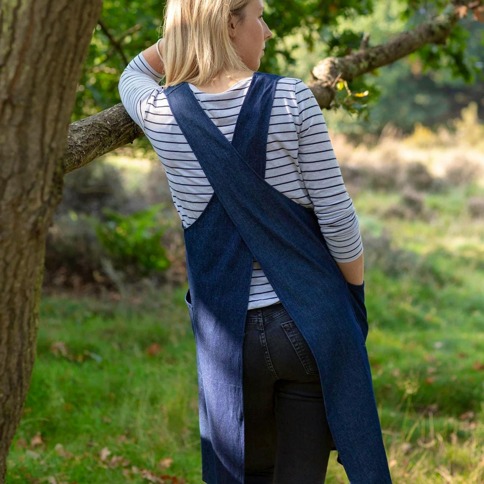 Etsy Blue Denim Japanese Apron With Cross Back And Big Pockets, £35