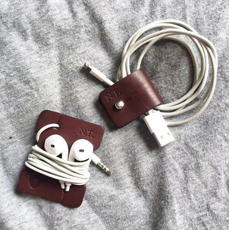 Holdall & Co Personalised Leather Cable And Headphone Organiser Set, £10