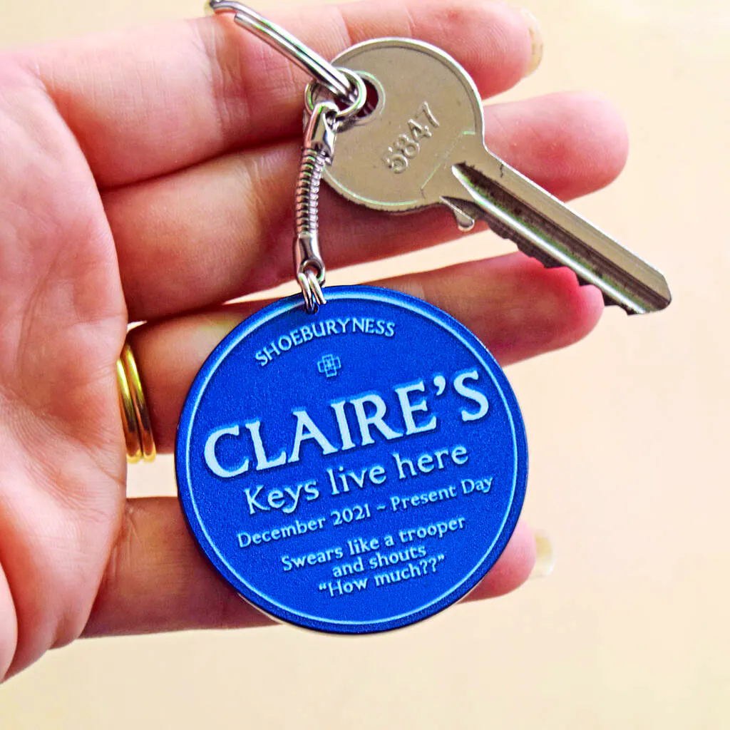 Of Life And Lemons Personalised Blue Plaque Keyring, £12