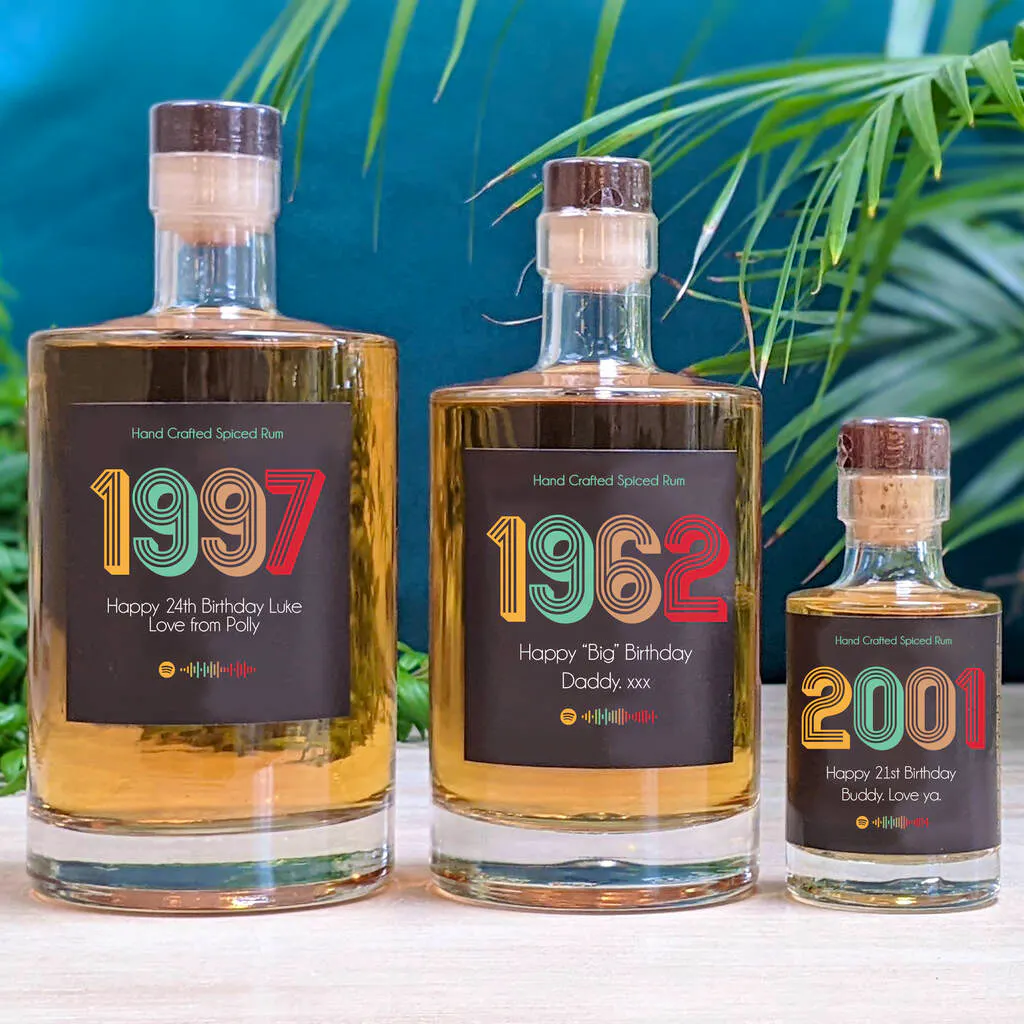 Not On The High Street Personalised Spiced Rum With Music, £15