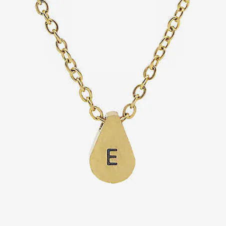 Littlesmith Personalised Initial Gold-Plated Teardrop Bead Necklace, £15