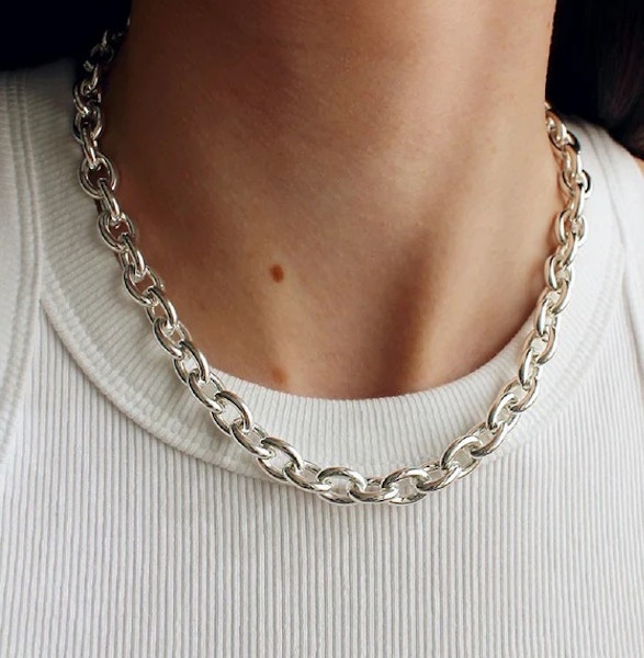 Haus Of Deck Sterling Silver Plated Chunky Chain Necklace, £46