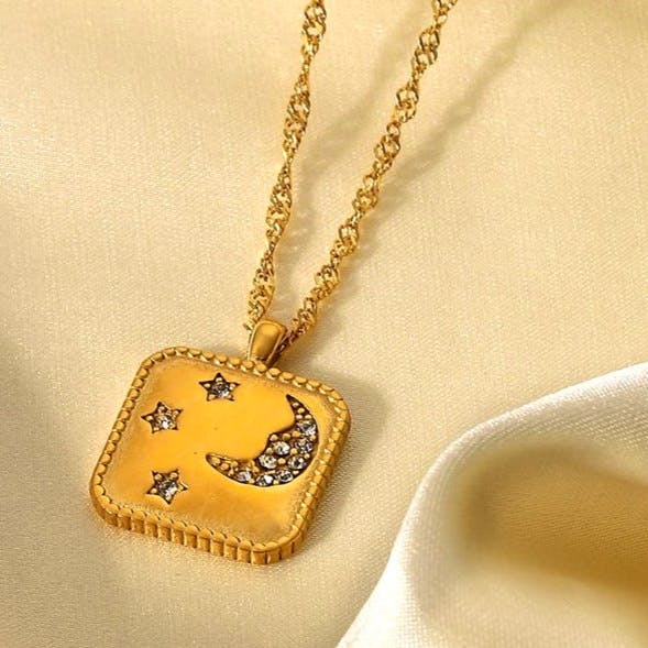 My – Wishbone Vintage Moon Rhinestone Necklace, £28.50