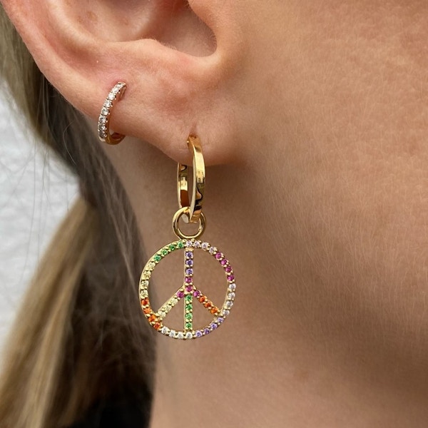 Rosie Fortescue Peace Charm Hoops, £120