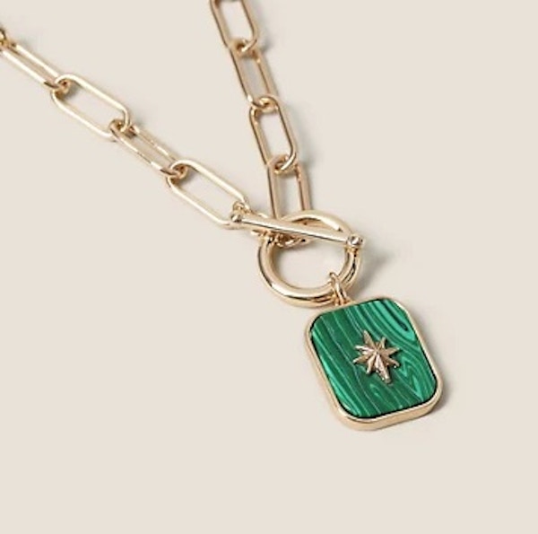Marks & Spencer Malachite Chain Necklace, £16