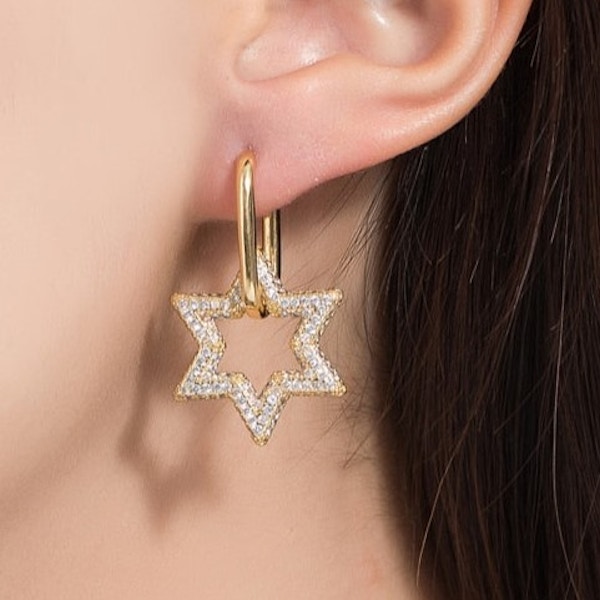 e&e Dangly Star Charm Earrings, £25