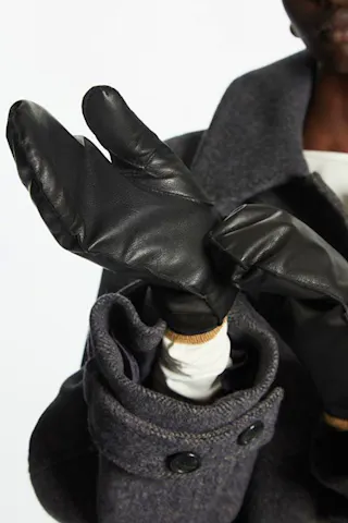 Cashmere Lined Leather Mittens