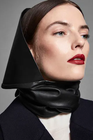 The Leather Peaked Scarf Hat