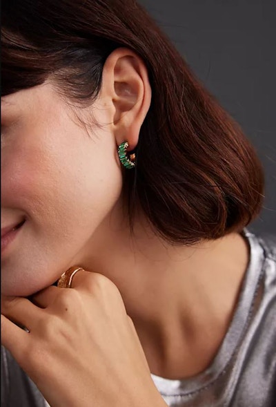 Green Crystal Hoop Earrings £38