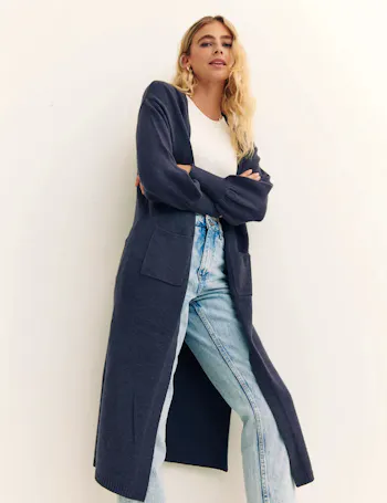 Split Hem Longline Cardigan