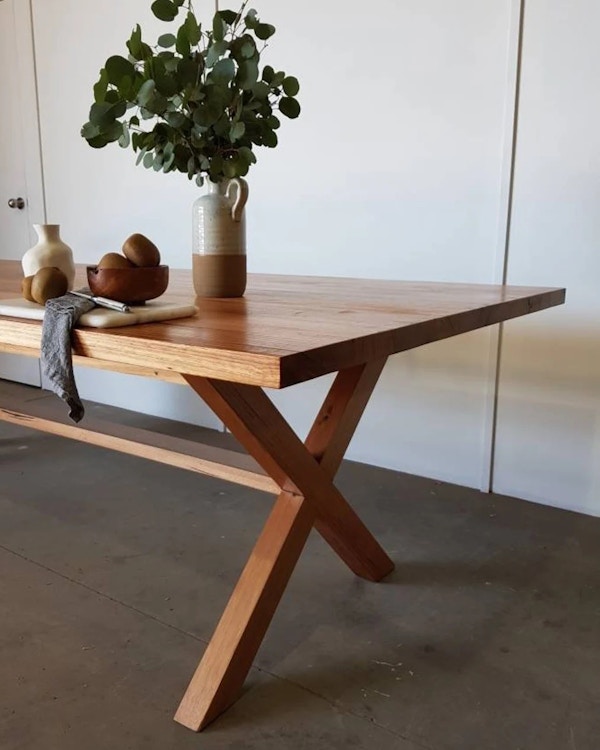 Etsy Cross Leg Recycled Timber Dining Table, £2,369.38