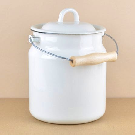 Objects of Use Ukrainian Enamel Milk Can / Kitchen Caddy, Cream, £30