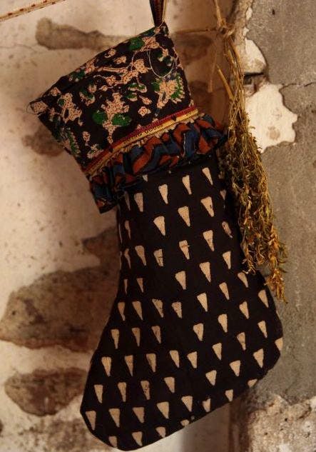 Doing Goods Cotton Christmas Stocking | Black, £25