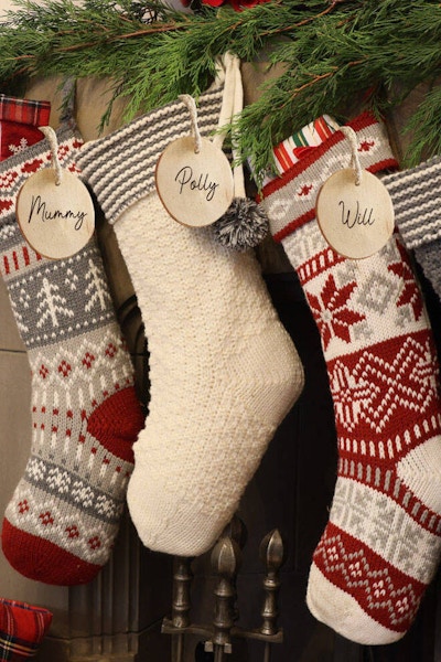 Dibor Personalised Chunky Knit Stockings, £19