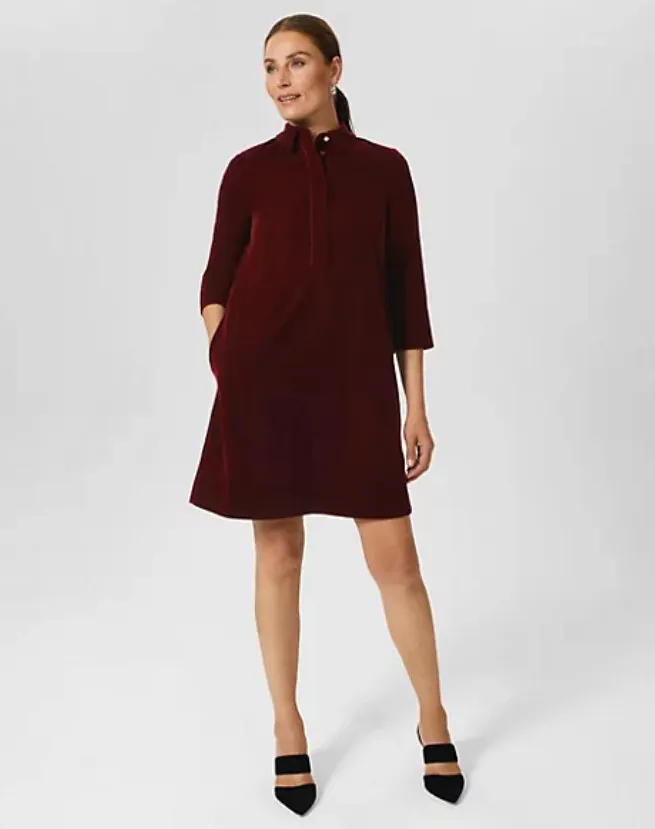 Marks & Spencer Velvet Collared Mini Waisted Dress, £129