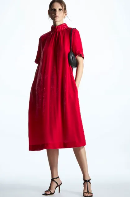 Cos Velvet High Neck Dress, £115