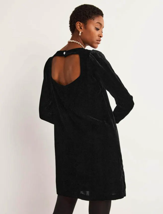 Boden Back Detail Velvet Mini Dress, £120