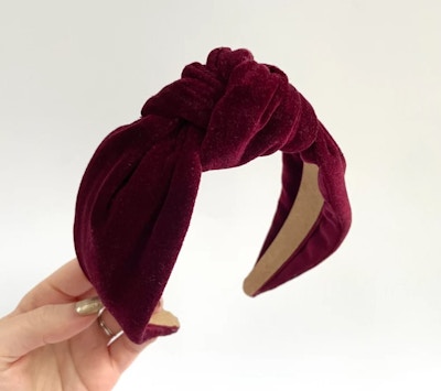 Etsy Handmade Burgundy Velvet Hairband, £14