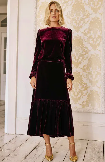 Aspiga Eva Velvet Skirt, £170